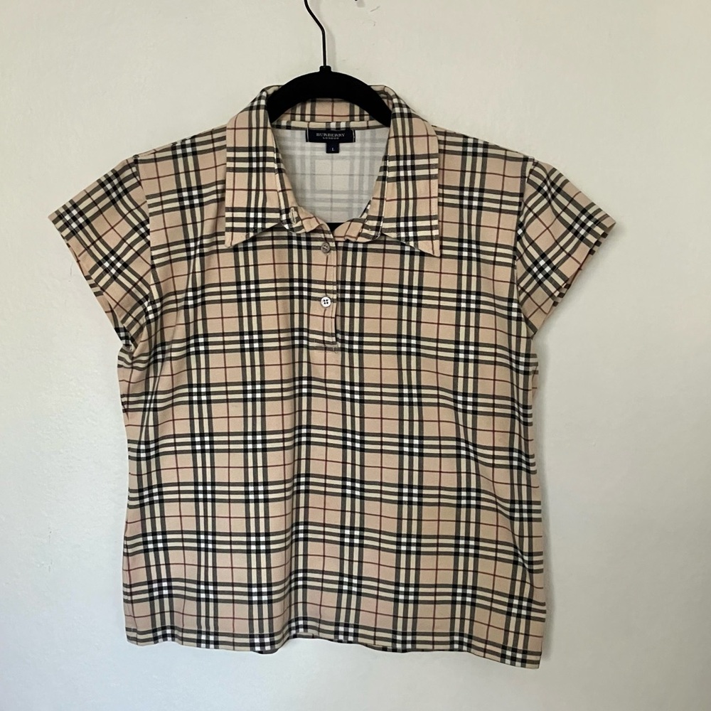 Burberry Nova Check Plaid Polo Shirt